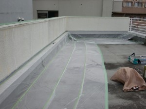 屋上パラペット、壁面塗装 施工前